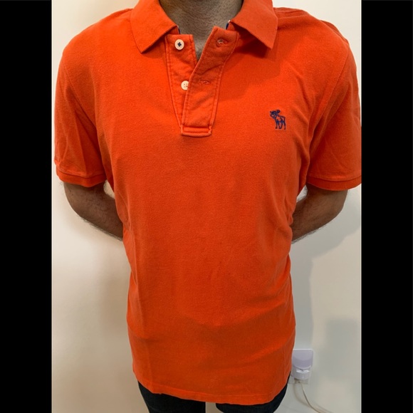 Authentic Men’s Abercrombie & Fitch Orange Polo - Picture 2 of 2